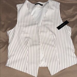 White Striped Sleeveless Top